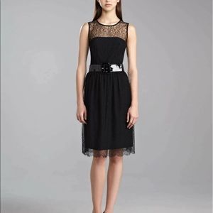Elegant Black St John’s lace party dress size 4